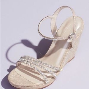New David’s Bridal Karly Glitter Wedges